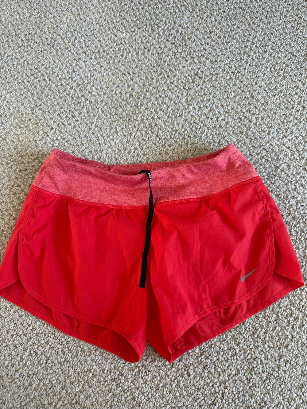 Nike Women’s Red Athletic Shorts with Heathered Waistband